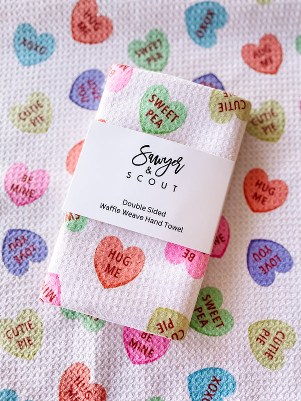 Conversation Hearts Hand Towel - Sawyer and Scout Home