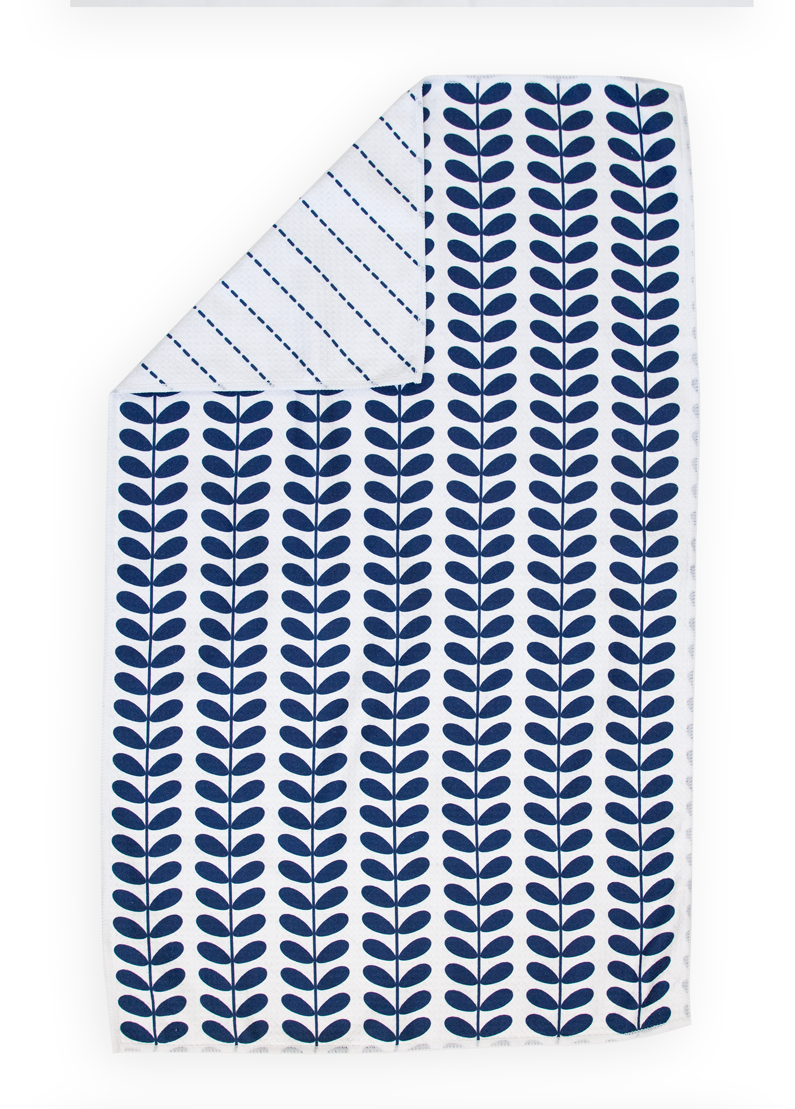 Navy Leaf Hand Towel