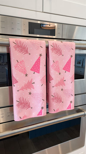 Pink Christmas Trees Hand Towel