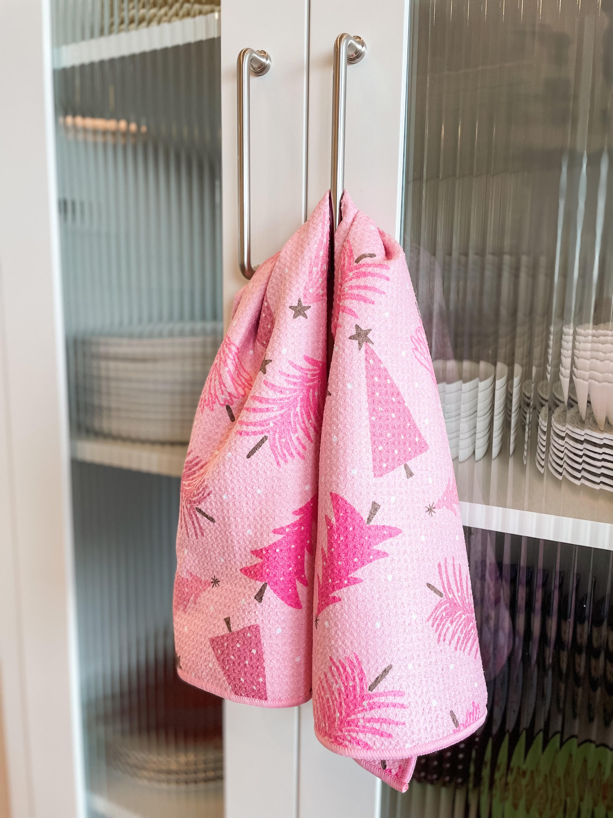 Pink Christmas Trees Hand Towel